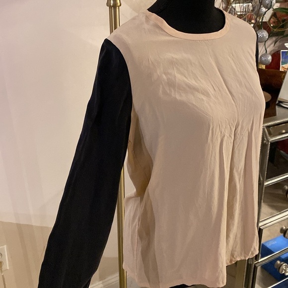 Equipment Cream and Black Long Sleeve Top size S - Picture 3 of 5